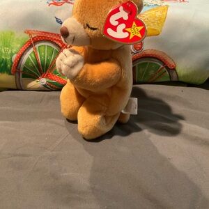 Ty beanie baby Praying Bear in Light Brown and Cream